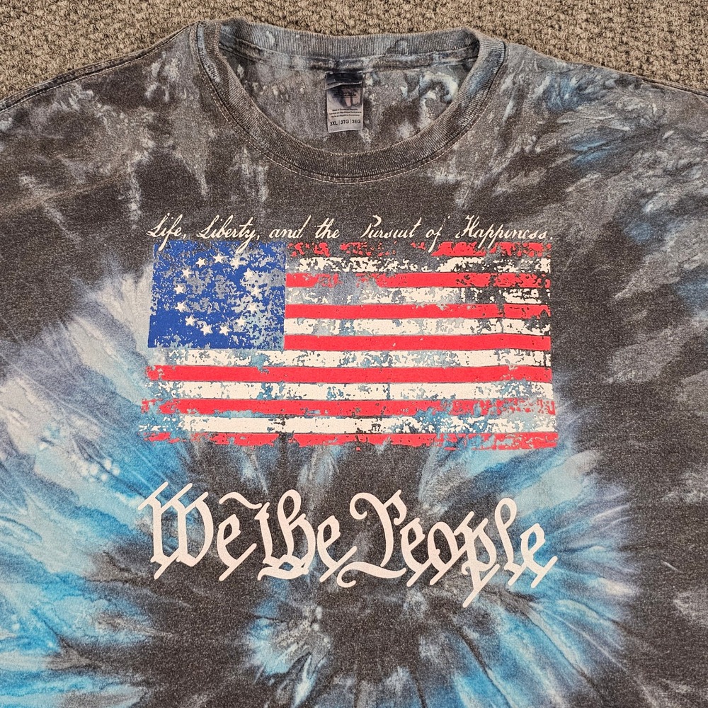 We The‎ People American Flag Tie Dye T-Shirt Patriotic USA Oversized 3XL